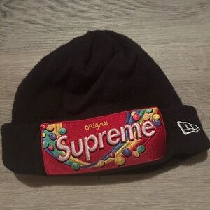 Supreme Kids Black Hat with Colorful Logo